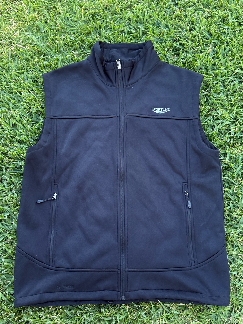 SportLine Men’s Black Full Zip Fleece Vest Jack Size Large